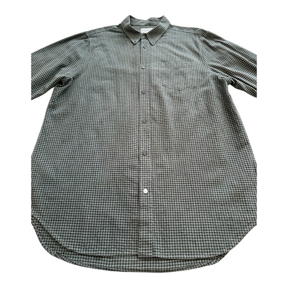 Five Four Shirt Long Sleeves Button Down Pocket Gingham Gray Mens Size 2XL - Picture 5 of 14